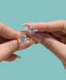 Classic oval moissanite ring in S925 silver for engagement
