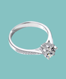 Serena pavé moissanite ring in classic prong setting