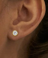 Lumi Bezel Moissanite Stud Earrings