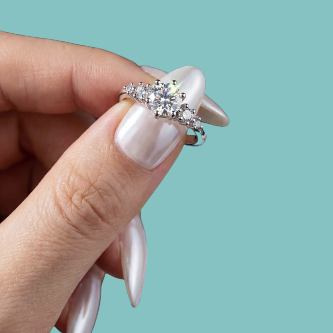 Rosalie Round Moissanite Ring