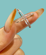 Vesper X moissanite ring with intersecting pavé bands in a gold-tone finish