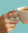 Sparkling moissanite stacking band available in rose, yellow and white gold plating