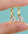 Anouk Round Moissanite Drop Earrings