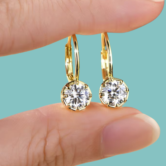 Anouk Round Moissanite Drop Earrings
