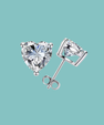 Heart shaped sterling silver jewellery set with sparkling moissanite stones