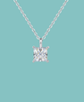 Princess cut moissanite gift set with pendant necklace and stud earrings