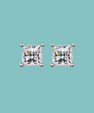 Princess cut moissanite jewellery set with matching pendant and earrings