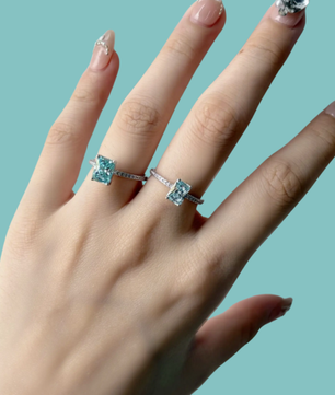 Aqua Radiance Moissanite Ring