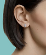 Pear moissanite stud earrings with sparkling solitaire stones