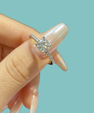 Pave hidden halo moissanite ring