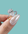 Pear cut moissanite ring with 1 carat centre stone and slim gold filled band