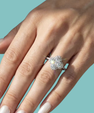 Amara 14k gold-filled ring with a floral-inspired sparkling cluster and stone-set band.
