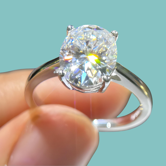 Oval Solitaire Moissanite Ring