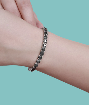 Dark Sparkle Black Moissanite Tennis Bracelet