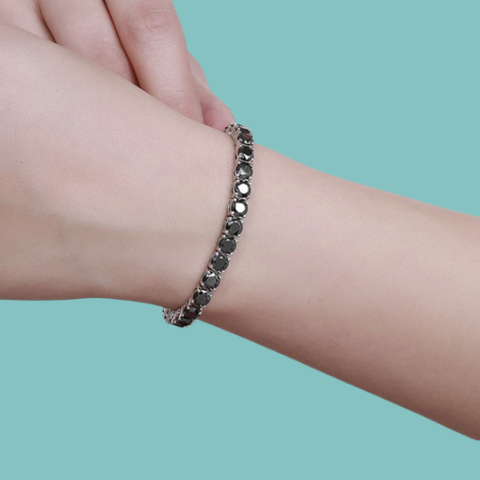 Dark Sparkle Black Moissanite Tennis Bracelet