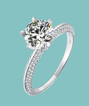 Audrey Pavé Knife Edge Moissanite Ring