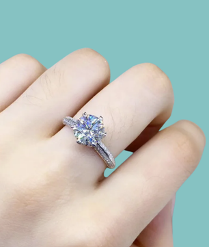 Audrey Pavé Knife Edge Moissanite Ring