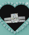 Radiant cut moissanite wedding ring set in sterling silver