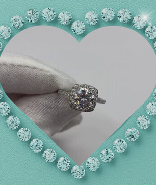 'Khloe' Halo Moissanite Ring