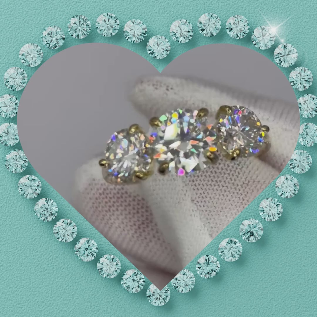 Aria 3 stone moissanite ring 