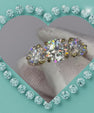 Aria 3 stone moissanite ring 