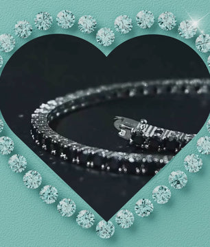 Dark Sparkle Black Moissanite Tennis Bracelet