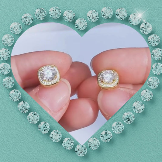 Golden Glow Moissanite Stud Earrings