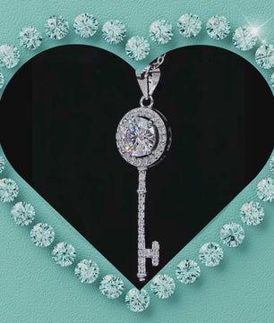 Unlock the Sparkle Moissanite Key Pendant