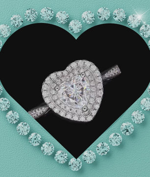 The “Amoretto” Double Halo Heart Ring