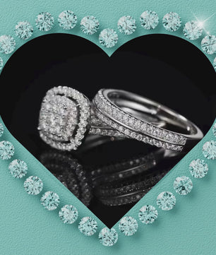 Solenne Double Halo Ring Set