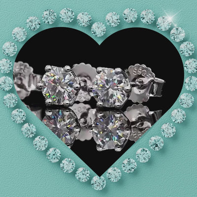 Timeless half carat moissanite earrings with sparkling round stones