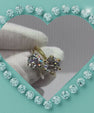 Luxury knife edge moissanite ring with six prong setting