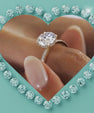Hidden halo round cut moissanite ring in sterling silver