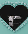 Princess cut moissanite solitaire ring with elegant knife edge band