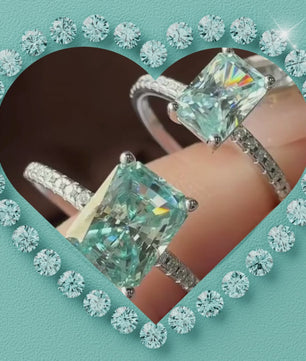 Aqua Radiance Moissanite Ring
