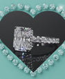 Radiant cut moissanite ring
