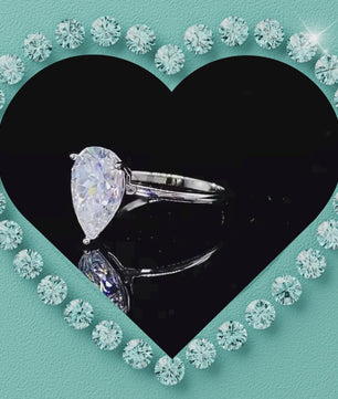 Pear Cut Solitaire Moissanite Ring