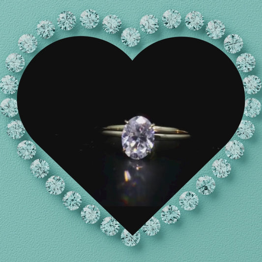 1.5 Carat Oval Cut Gold Moissanite Ring