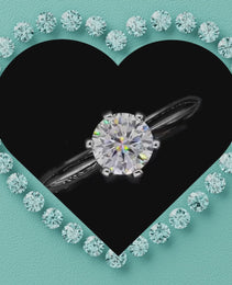 Knife Edge Solitaire Moissanite Ring