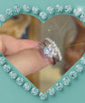Moissanite bridal ring set featuring a round solitaire and pavé ban