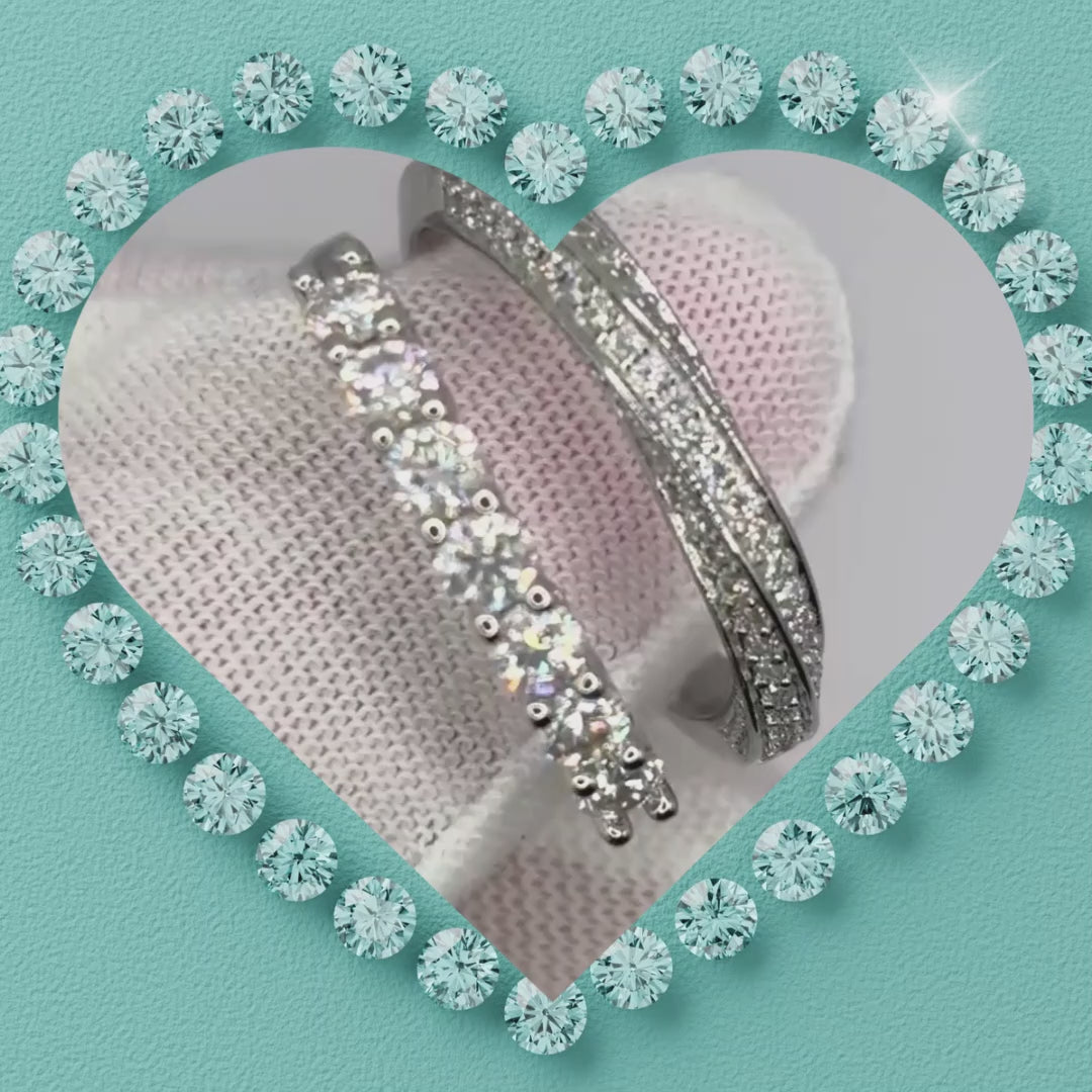 Knife Edge Pave Wedding Band 
