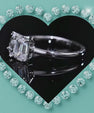 2 Stone emerald and Pear cut ring