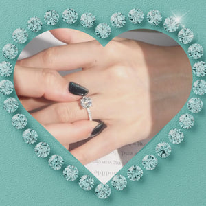 Round Hidden Halo Moissanite Ring
