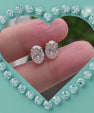 Fine oval cut moissanite stud earrings with brilliant shine