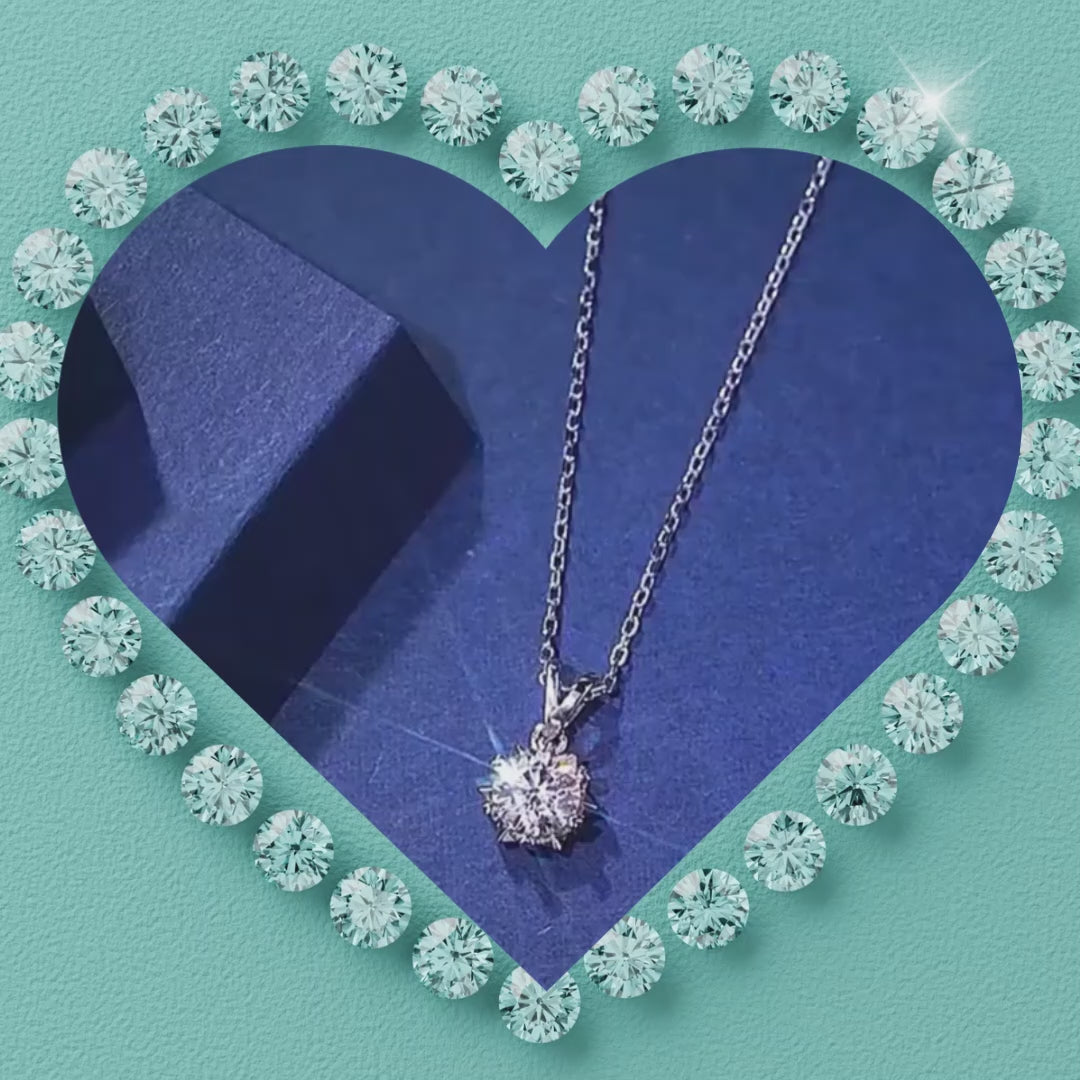 Sparkling solitaire moissanite pendant necklace