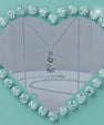 1.8ct moissanite three-stone necklace with brilliant diamond-like sparkle