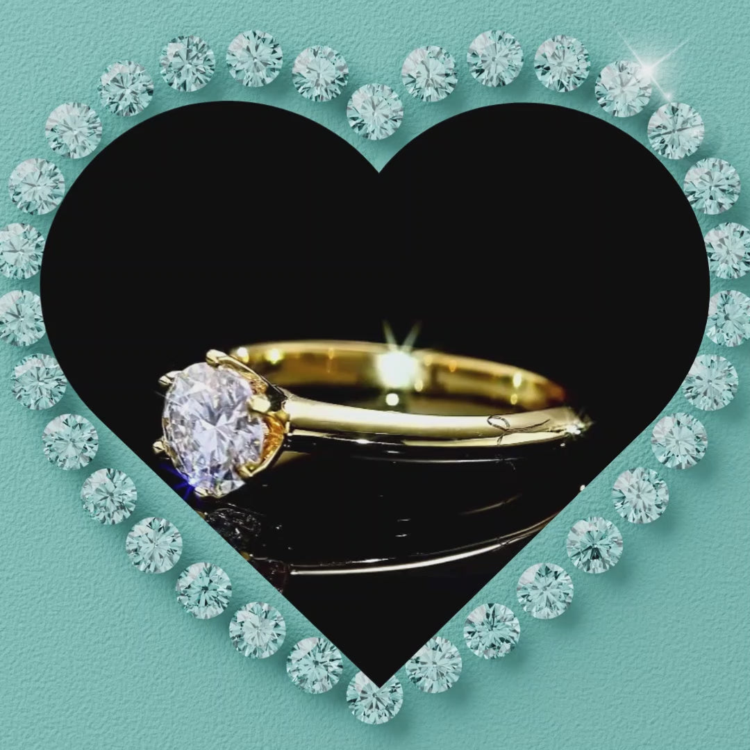 Yellow gold audrey six claw solitaire