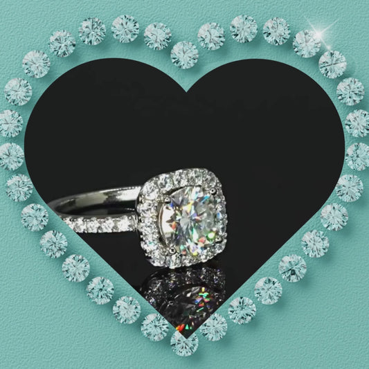 'Khloe' Halo Moissanite Ring