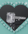 The Odette Emerald Cut Pavé Moissanite Ring