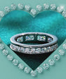 Classic moissanite wedding band with channel setting